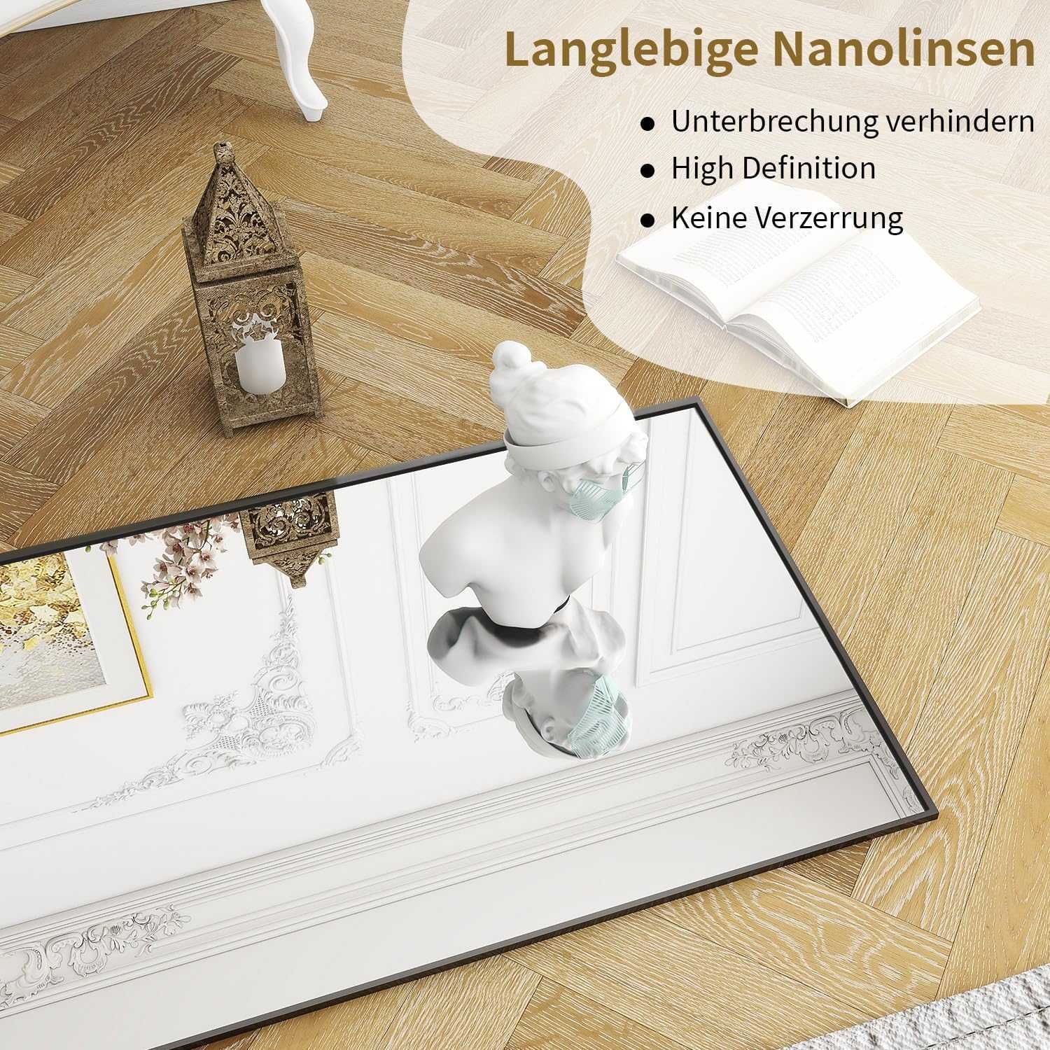 Nowe lustro / lusterko / ścienne /prostokątne/ 140x40cm/czarne !A1178!