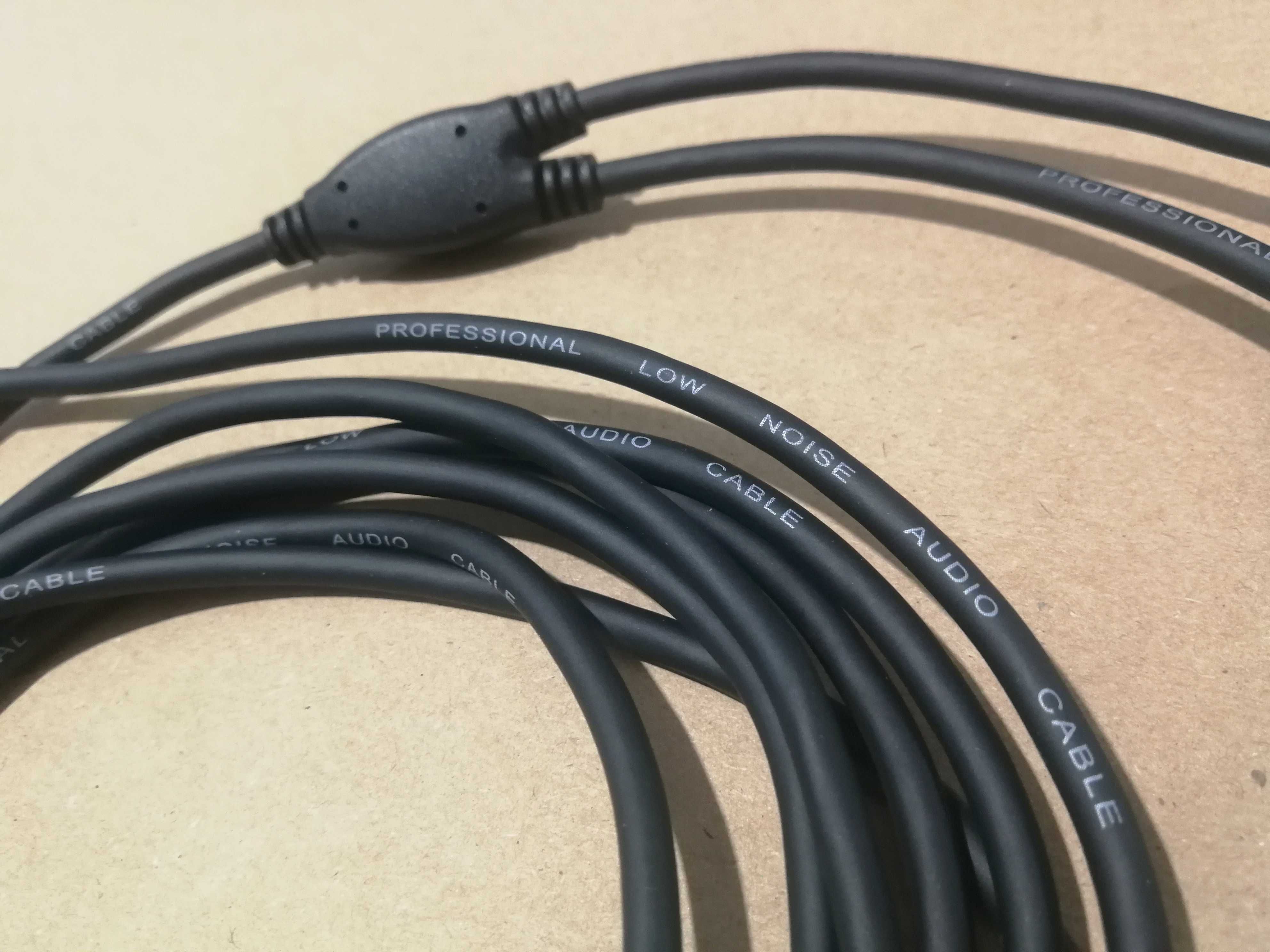 Kabel audio Y przewód JACK 3,5 > 2x JACK 6,3 3m do laptopa telefonu