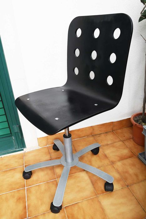 Cadeira Escritório Madeira Preta