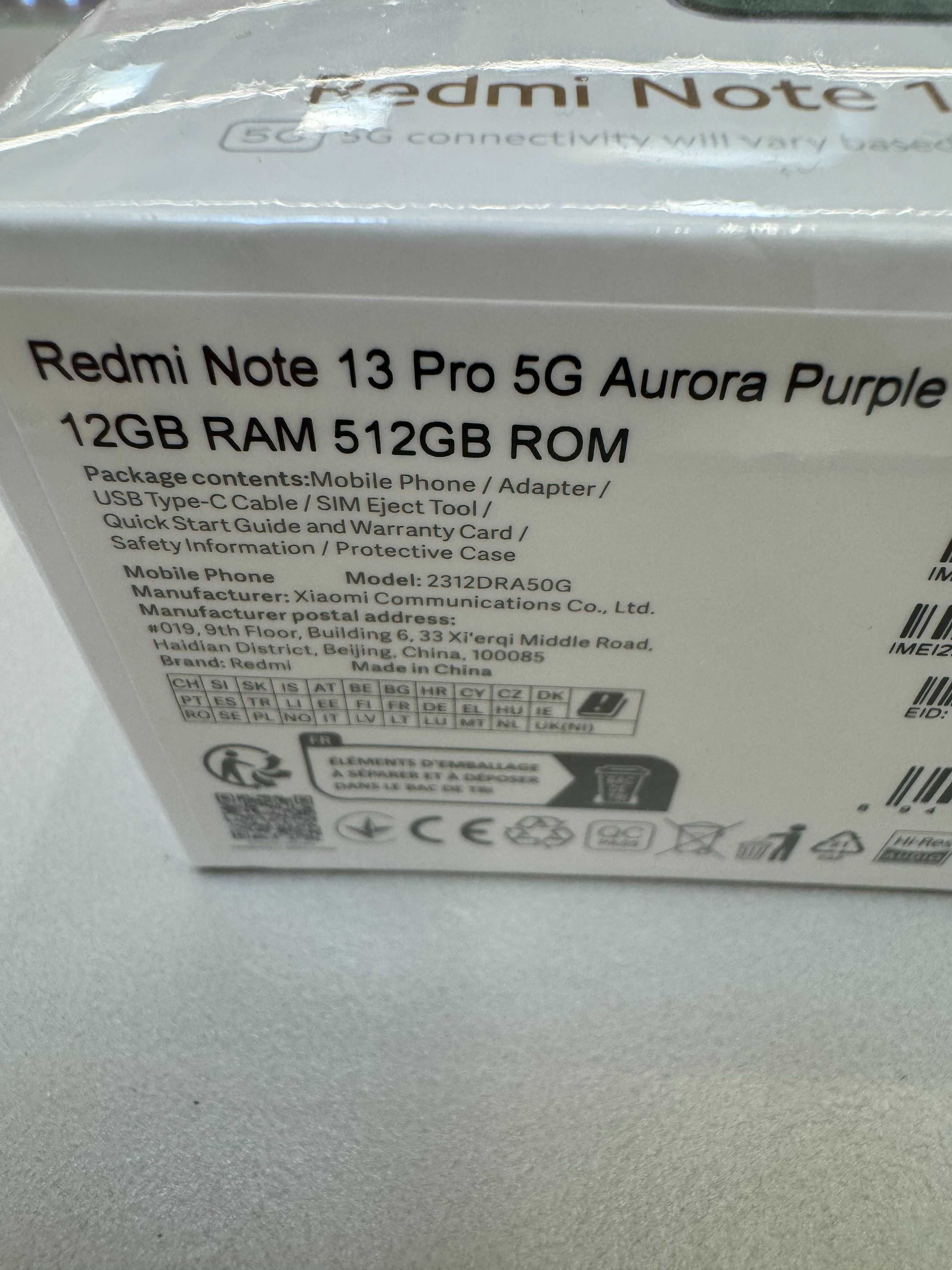 NOWY Xiaomi Redmi Note 13 Pro 5G 512GB/12GB RAM Fioletowy Wałbrzych
