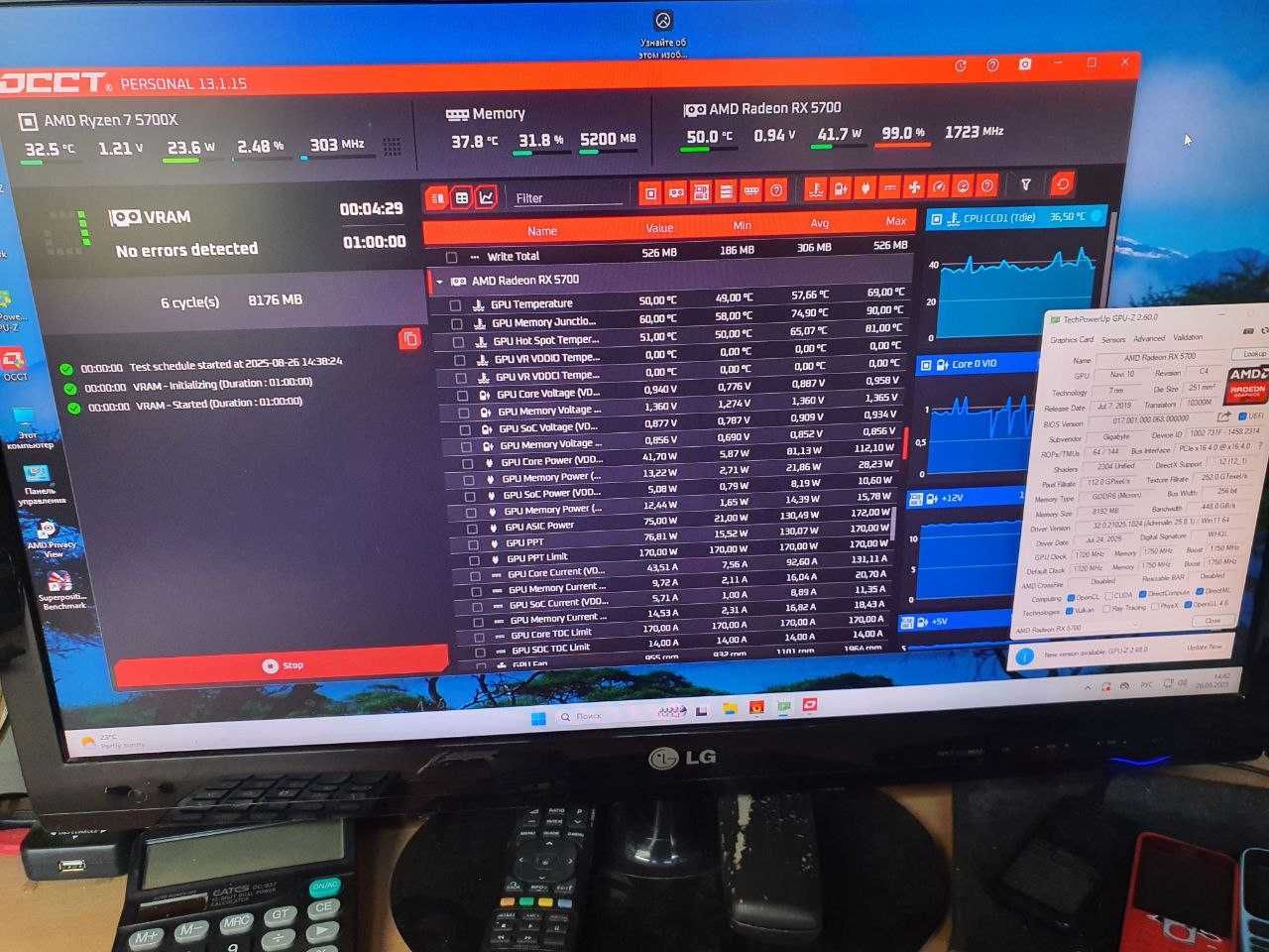 Видеокарта Gigabyte RX5700 8 Gb 256 bit Gaming OC отличное сост.