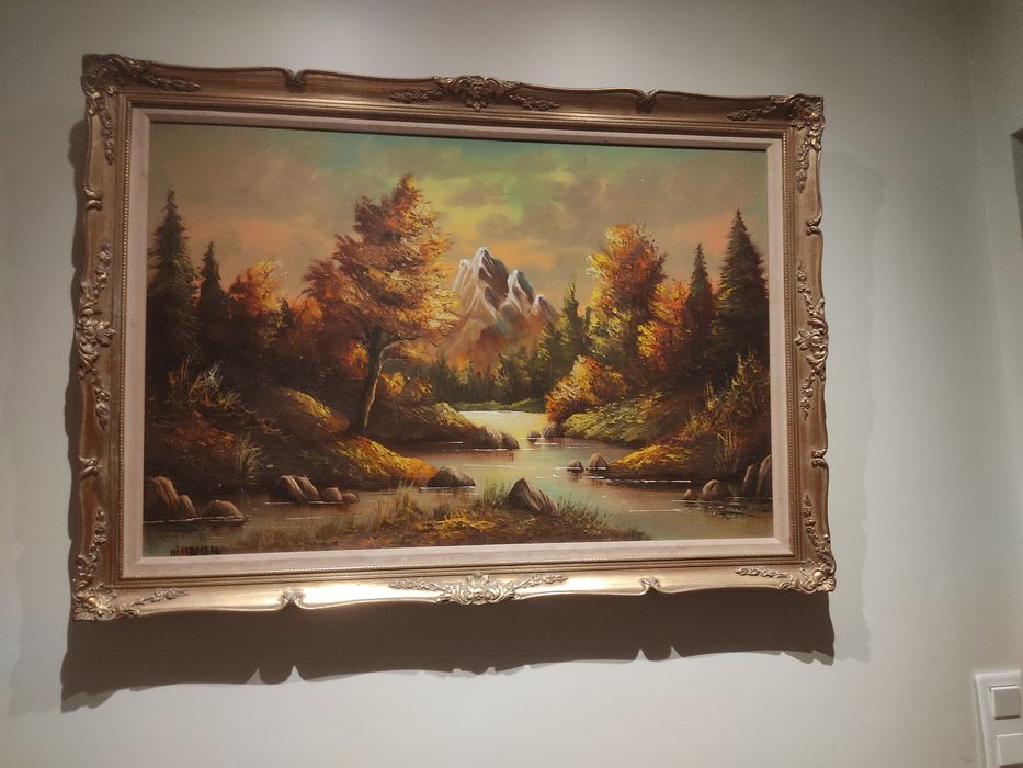 Piękny stary obraz w prześliczej ramie