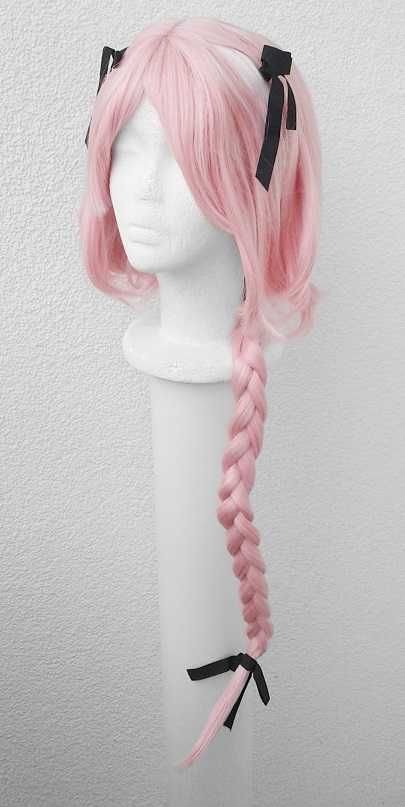 Astolfo różowa peruka z warkoczem cosplay wig Fate Grand Order