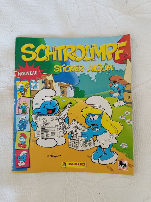Álbum de cromos raro da Panini. Edição belga dos Smurfs. Completo. Edi