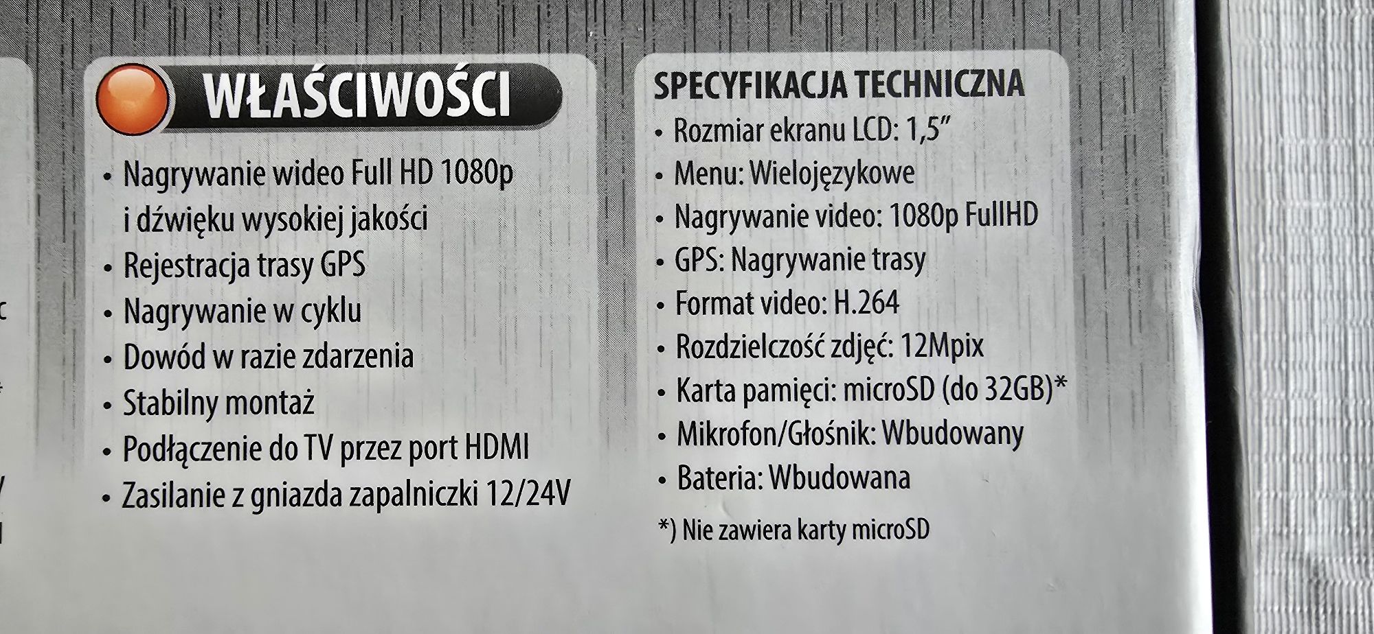 Kamerka samochodowa/ videorejestrator Mediatech MT4043 FHD z GPS