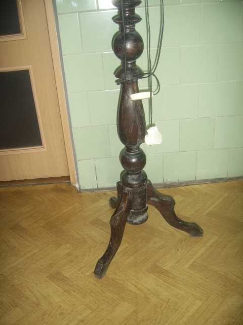 Lampa toczona z drewna PRL