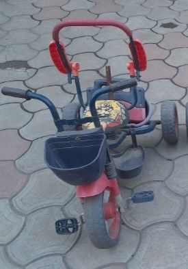 Детский трехколесный электрический мотоцикл велосипед