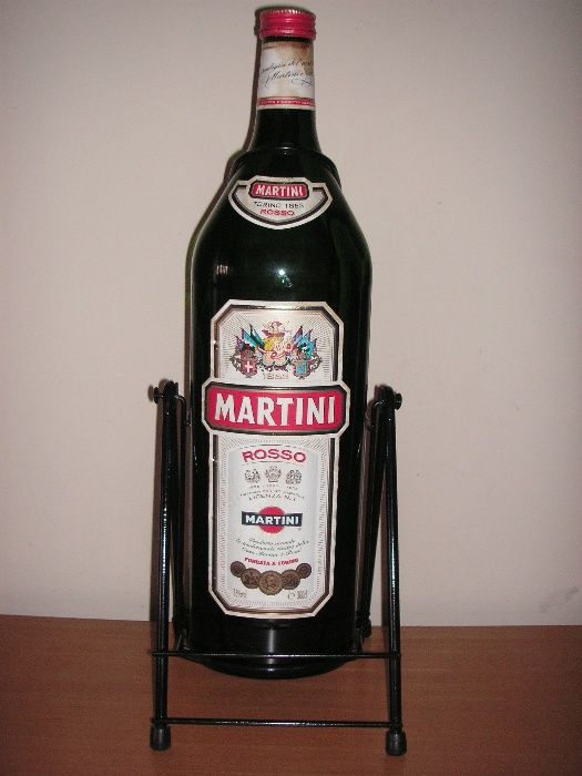 Garrafa Vidro Martini 3Lt com Suporte em Ferro