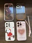 Nowe 4 Sztuki Etui Case do IPhone 14 Pro Liście Złote Love Świąteczne