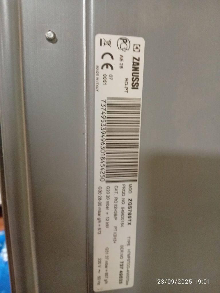Placa a gás NOVA da ZANUSSI