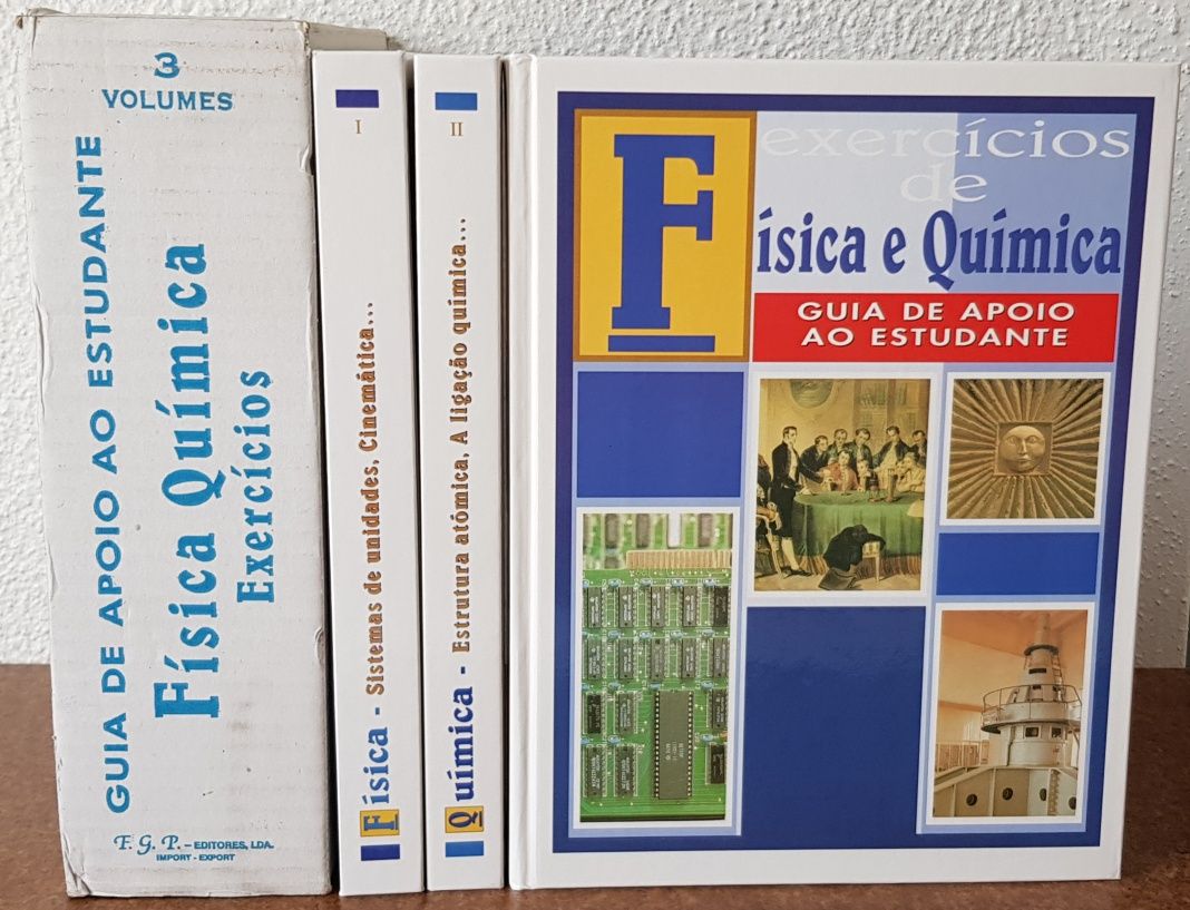 Física e Química com exercícios - 3 livros novos na caixa original