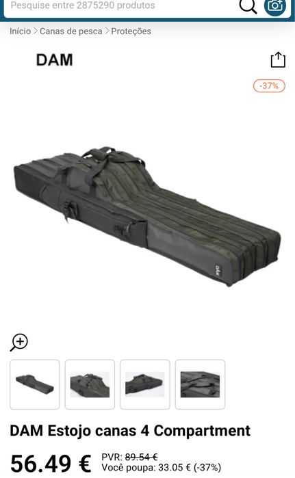 Mala/mochila porta canas 4 compartimentos