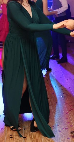 Sukienka długa/ maxi elegancka z długim rękawem
