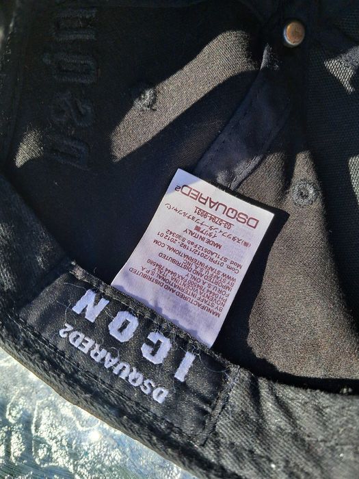 Dsquared2 Cap czarna snap back Baseball czapka z daszkiem ICON