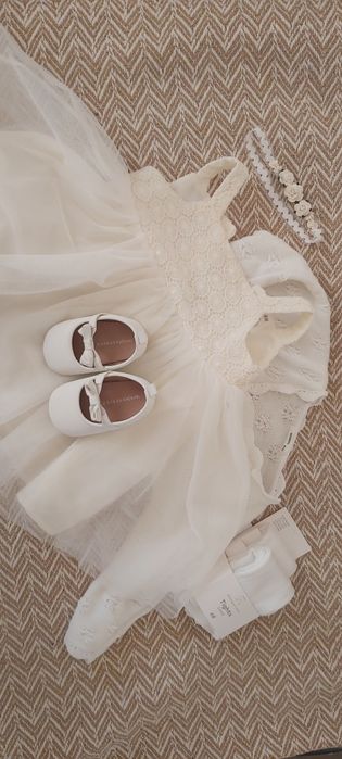 Zestaw dziewczęcy do chrztu rozm 80