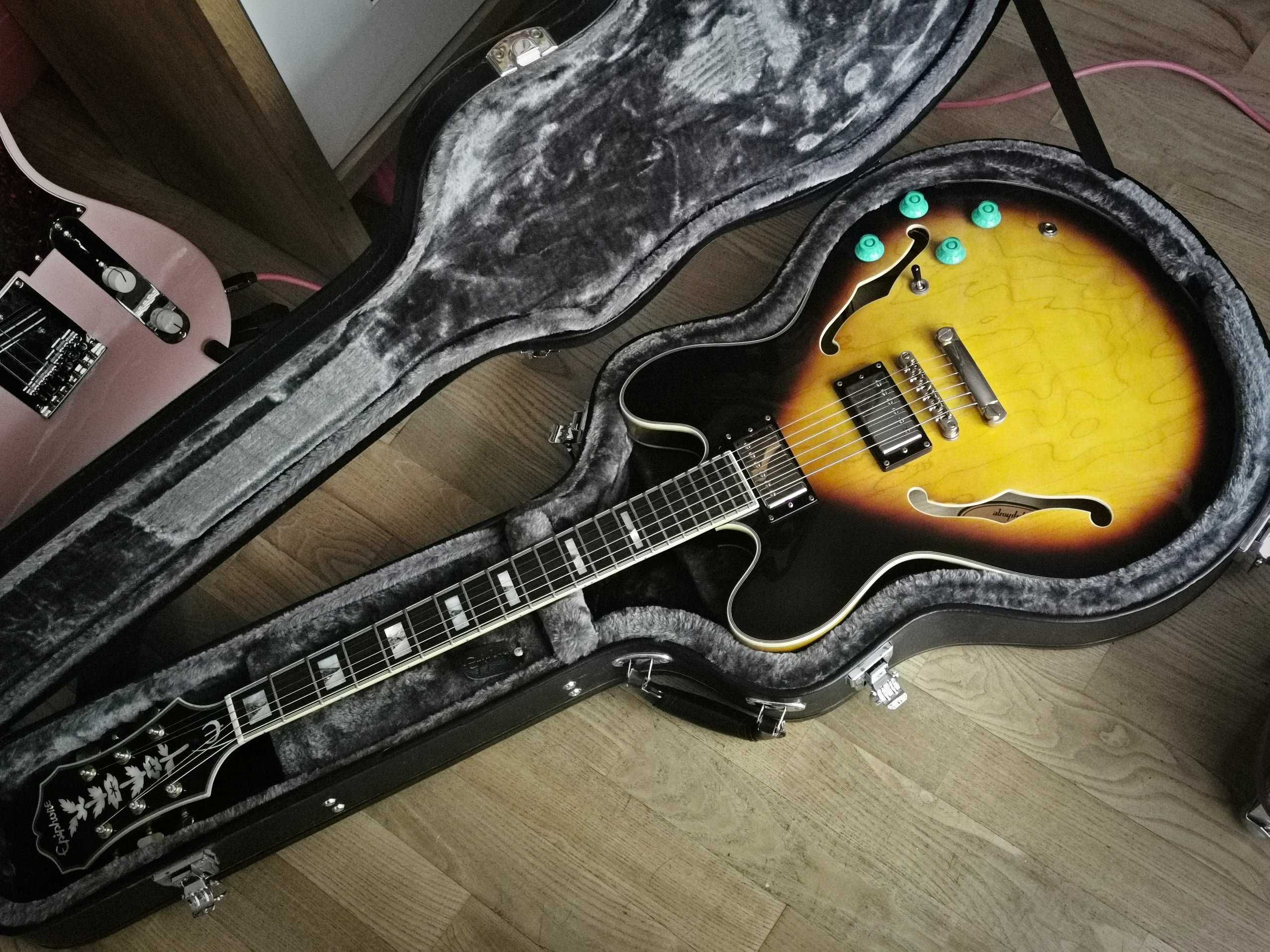 EPIPHONE Sheraton II VS pickupy Gibson 57 i 57 plus  + twardy futerał