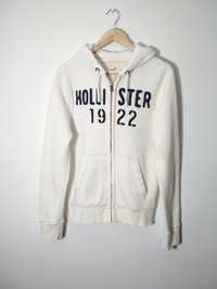 Hollister biała bluza rozpinana z kapturem unisex S