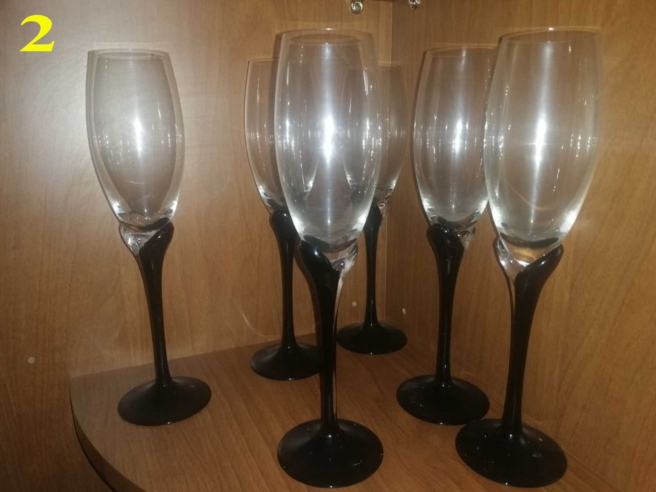 Распродажа! Посуды Bohemia черной и хрустальной (скидка -40%)