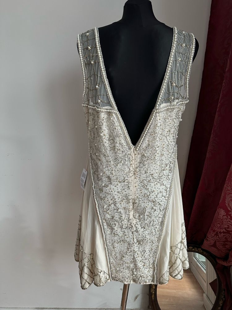 Asos luxe cekinowa sukienka mini zdobiona 40 L 42 xl m 38  księżniczka