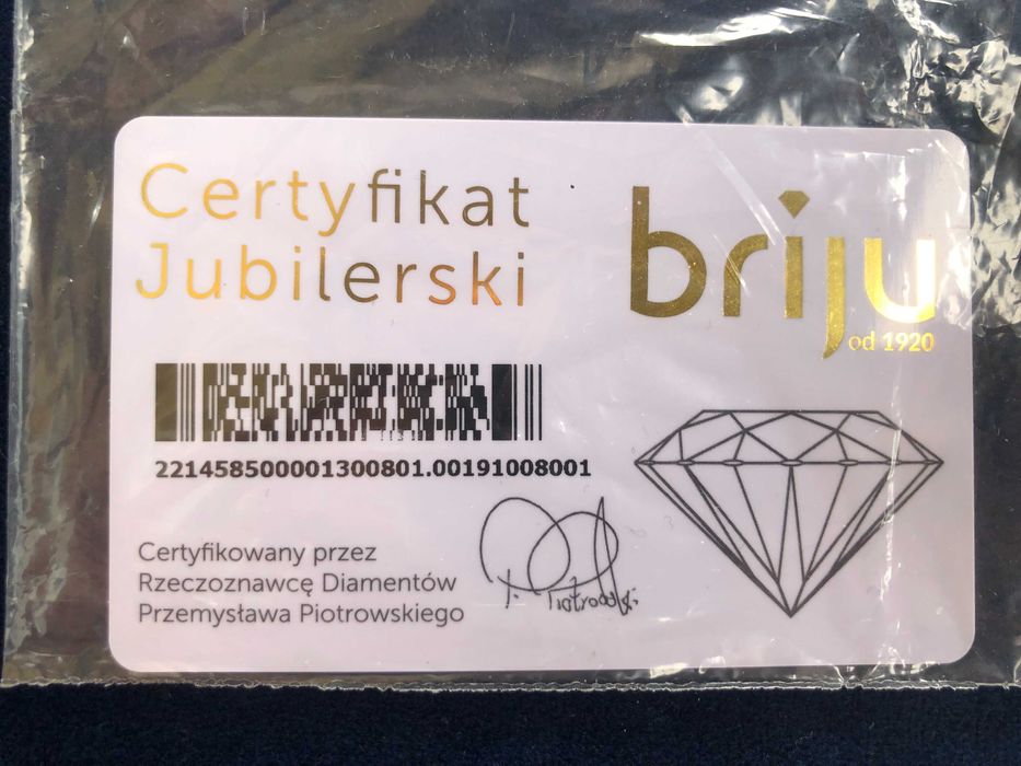 Elegancki złoty pierścionek z brylantem 0,15ct 585 Rozmiar 15