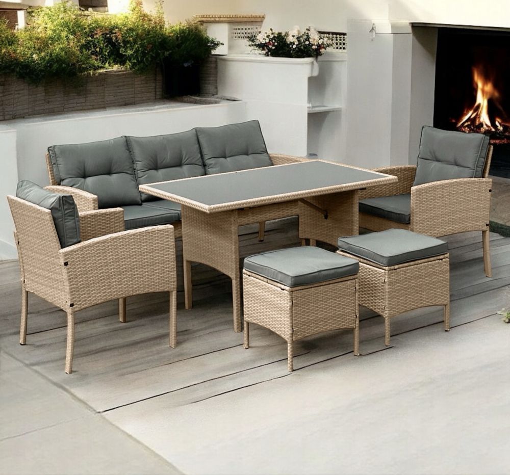 Meble ogrodowe technorattan zestaw sofa fotele stół kolory