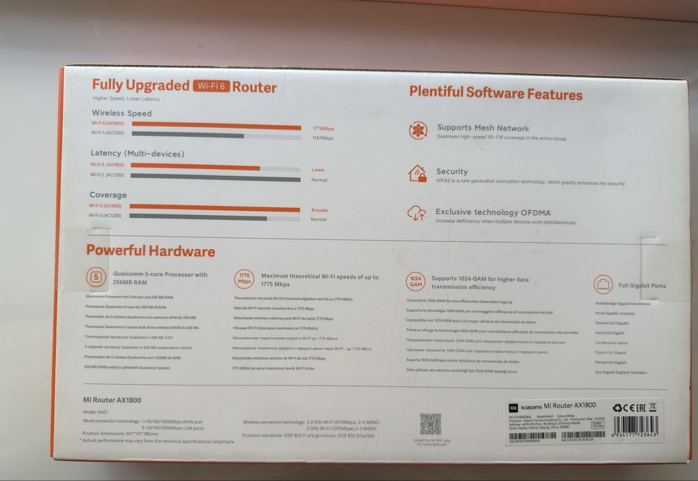 Wi fi 6 router xiaomi ax18000/ax5