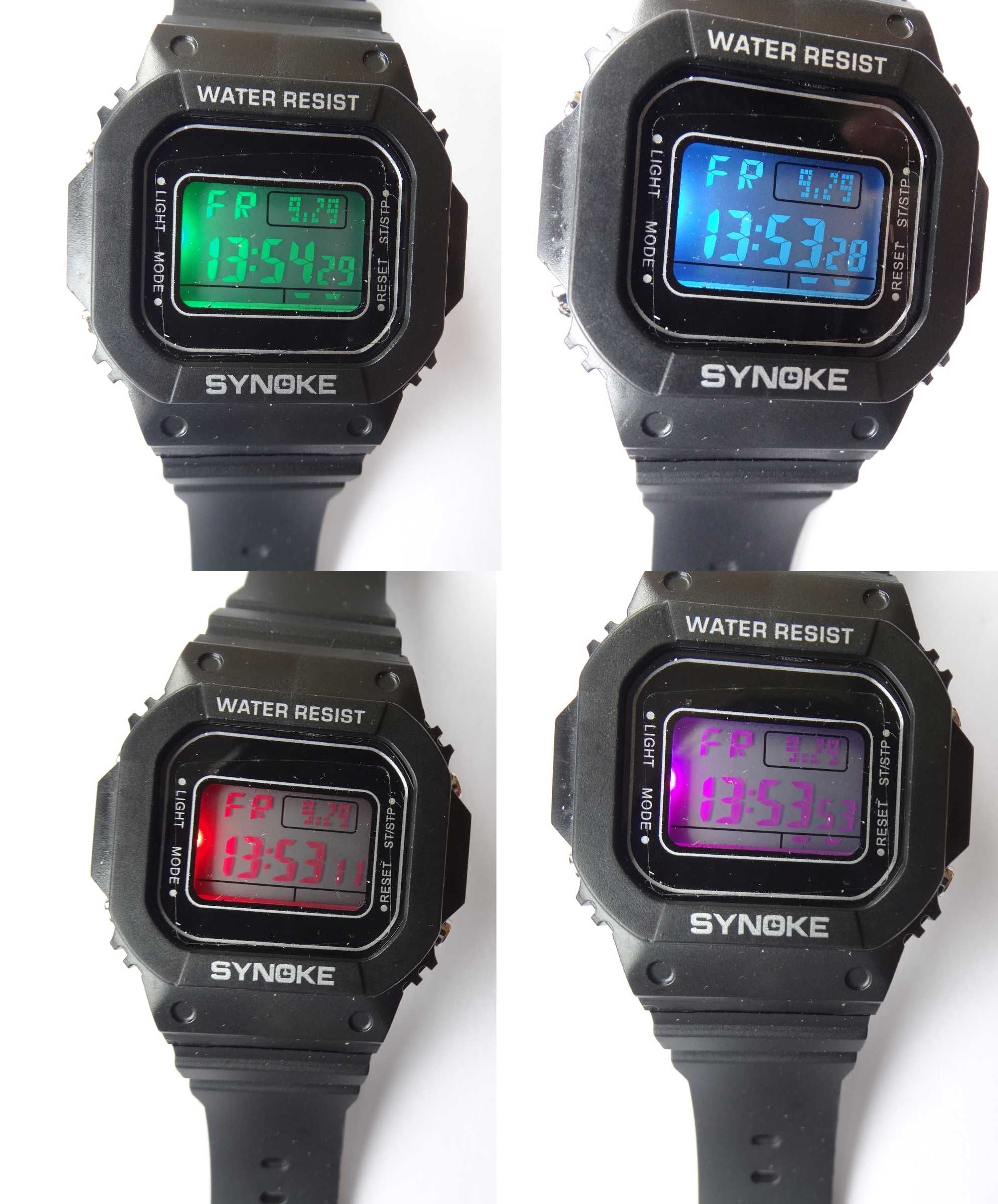 Zegarek elektroniczny męski Synoke sportowy stoper retro PRL WR50