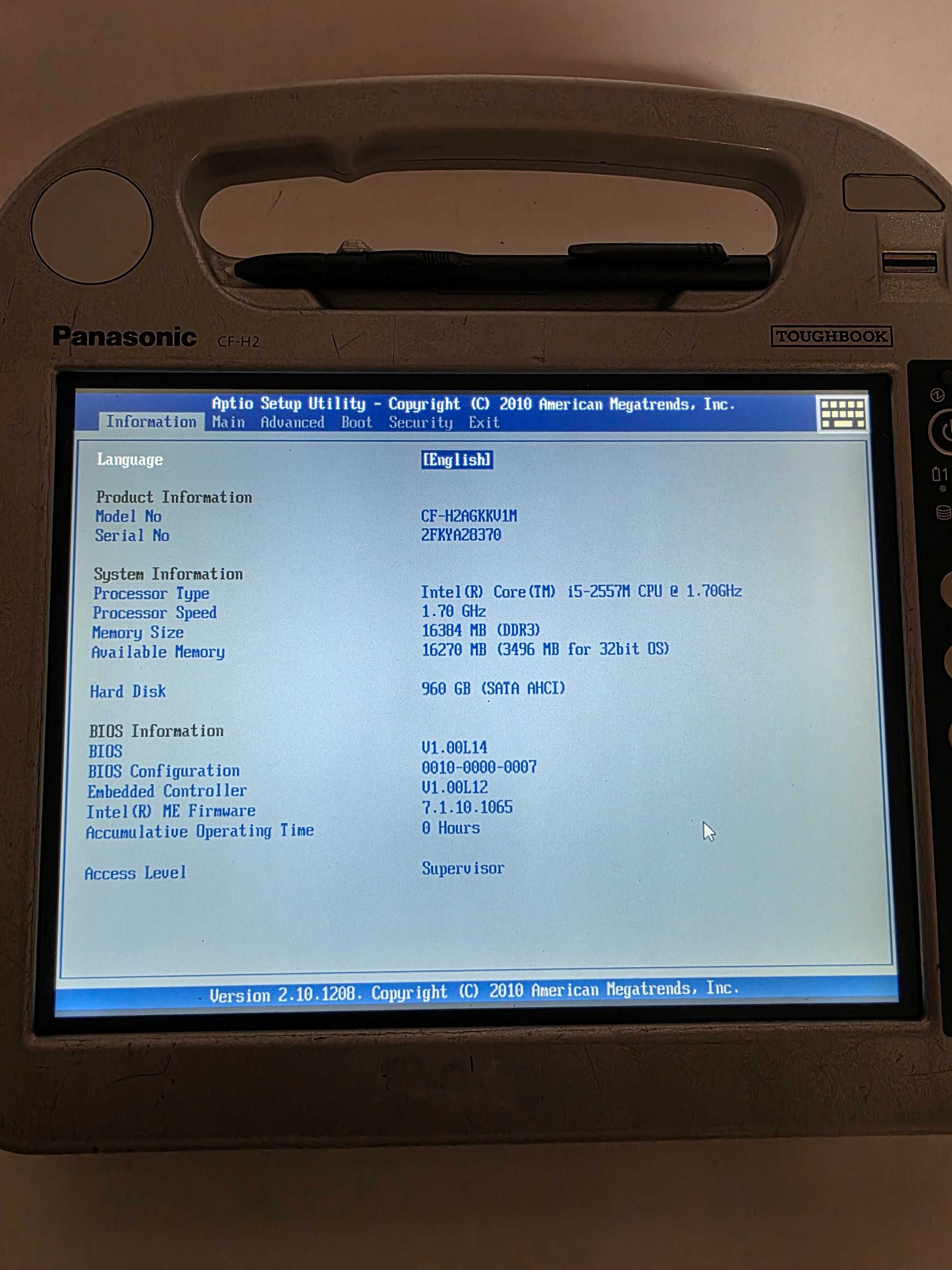 Захищений планшет Panasonic CF-H2 (i5 1Tb 16DDR)