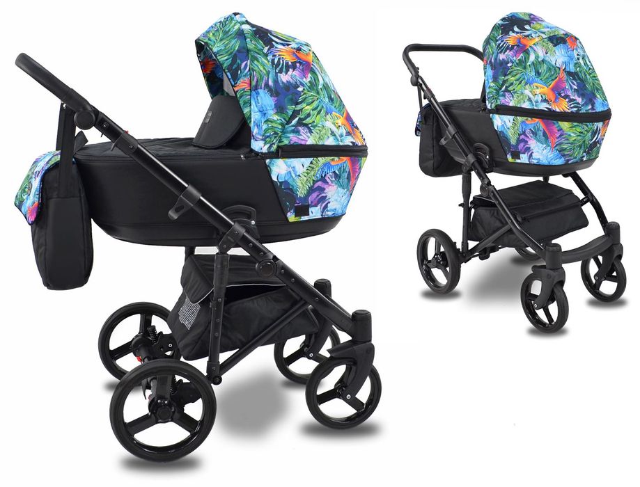 Wózek Dziecięcy Cavo Premium zestaw 4w1 Fotelik + Baza Isofix Dodatki
