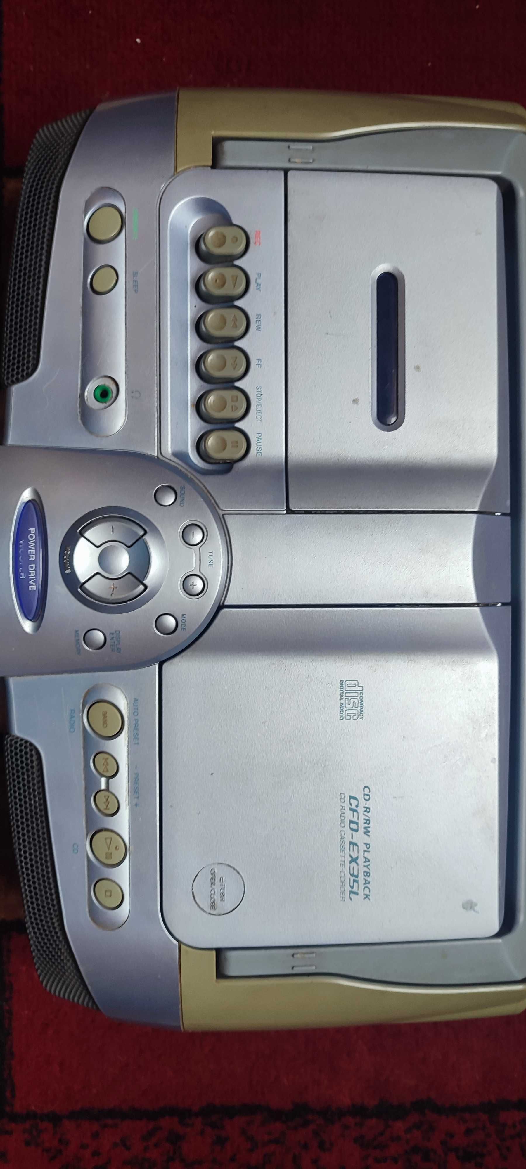 Магнітола/Бумбокс Sony (CFD EX35L) на аудіо касети та cd диски.