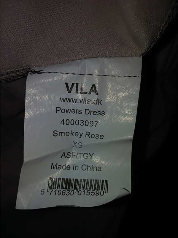 Sukienka Vero Moda XS 34 smokey rose przydymiony róż plisowana