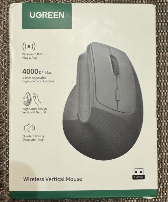 UGREEN Vertical Wireless Mouse M571 2.4G - безшумна вертикальна мишка