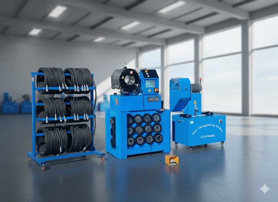 Przecinarka z skórowarką do węży hydraulicznych