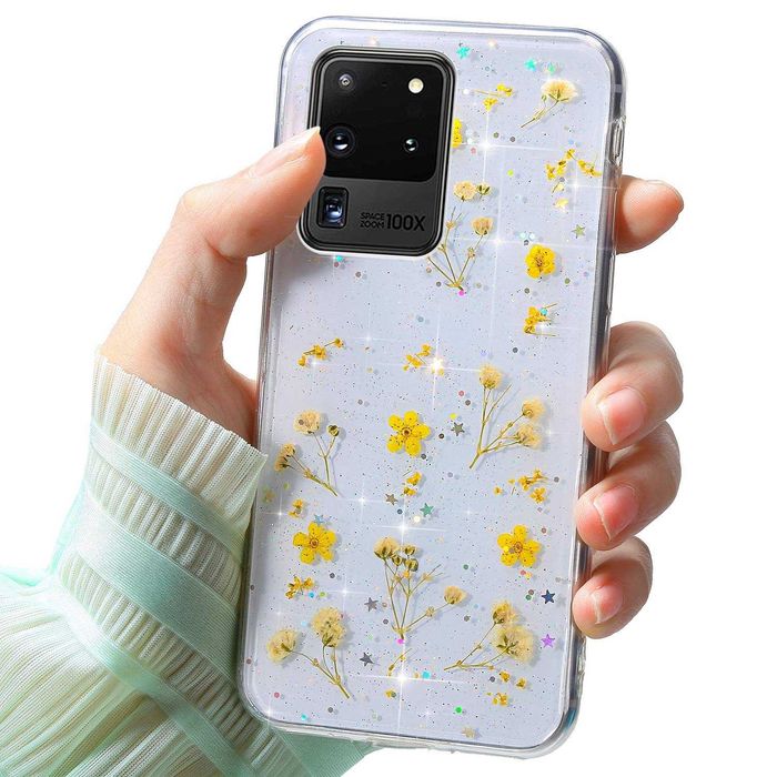 Plecki Etui Silikonowe Samsung A52 Kwiaty + szkło hartowane 2szt