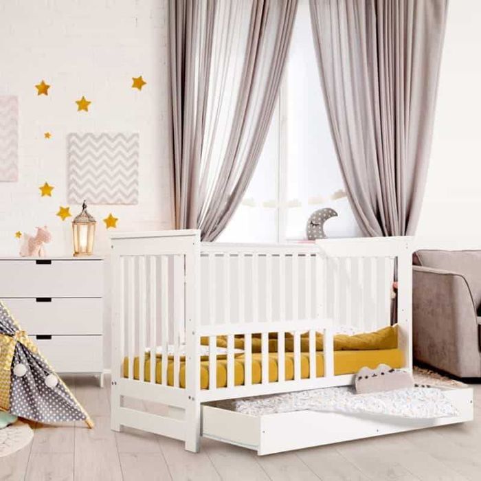 Łóżeczko dziecięce Klupś Iwo + materac + ochraniacz – KOMPLET