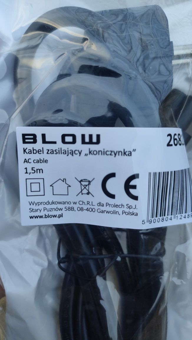 Kabel zasilający do laptopa koniczynka 1,5 m firmy BLOW