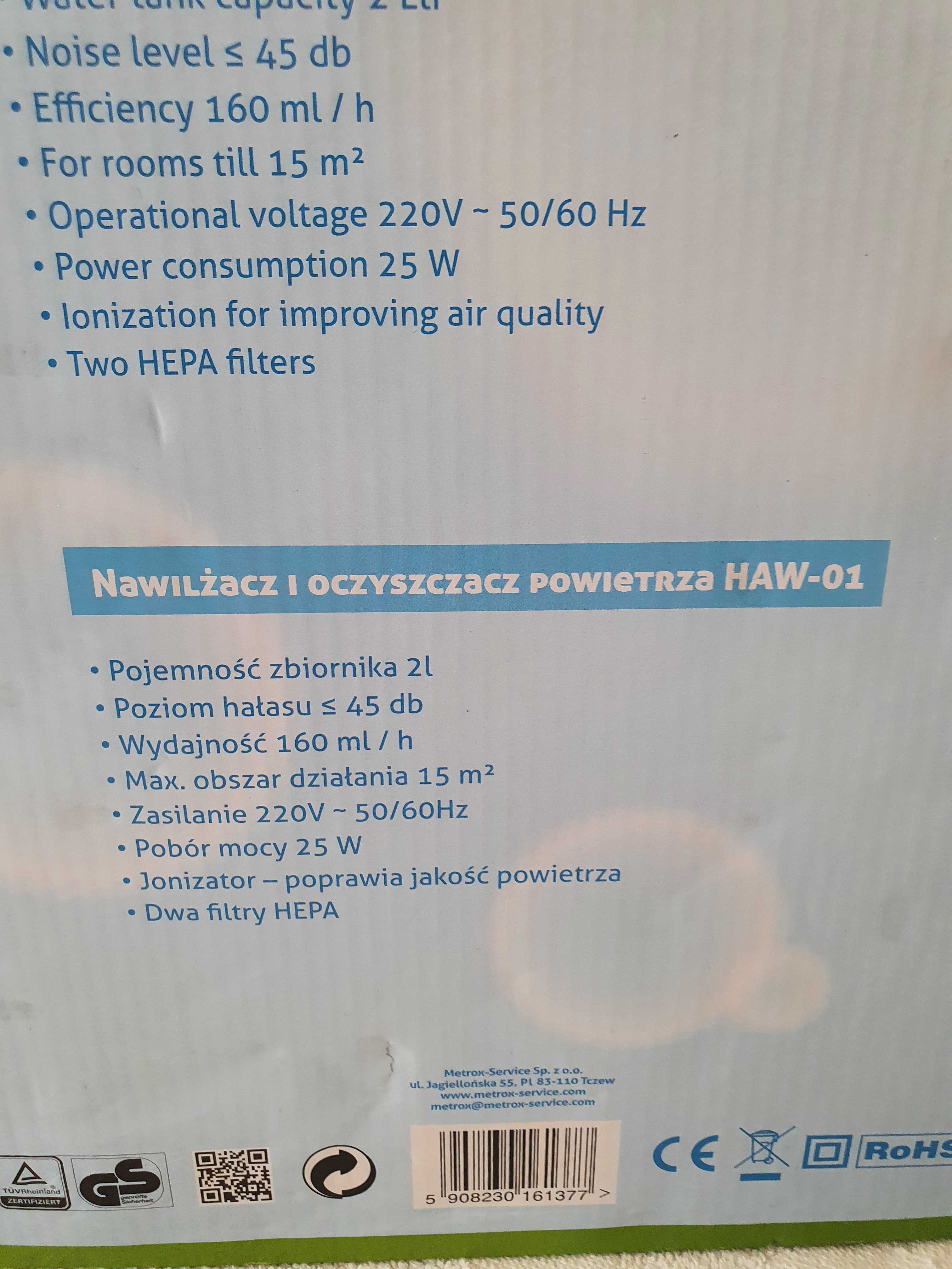 Nawilżacz i oczyszczacz! powietrza Metrox