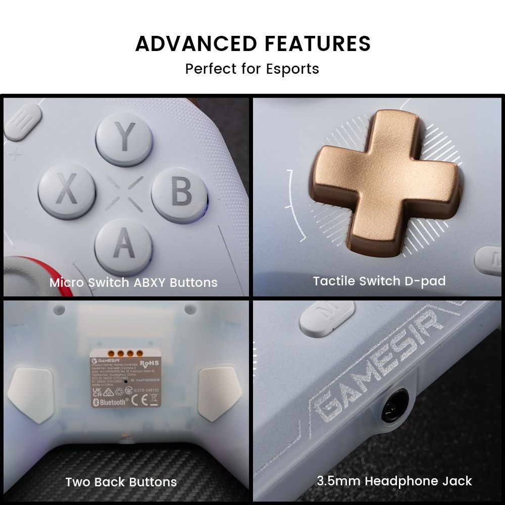 Biały Gamesir Cyclone 2 + baza, pad, kontroler, pc, Switch, android.