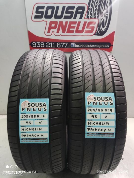 2 pneus semi novos 205-55r17 michelin - oferta dos portes 100 euros