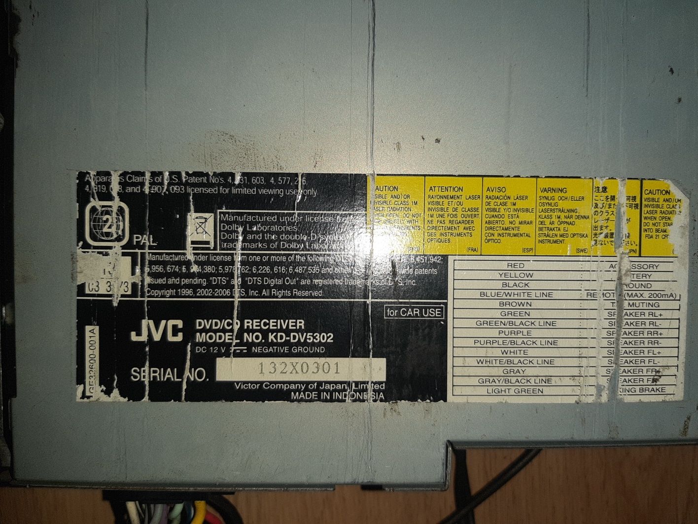 Автомагнитола DVD  JVC KD-DV5302