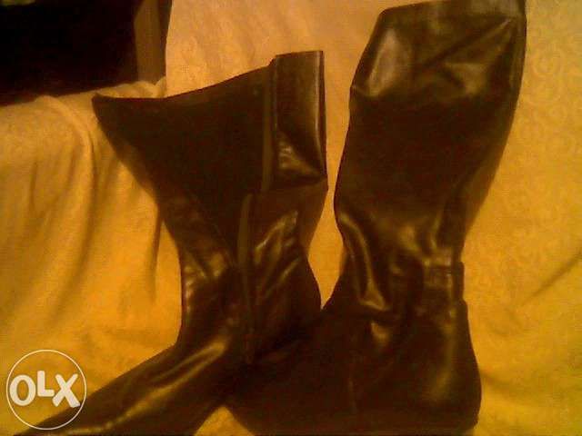 Botas altas pretas verniz n.o 36