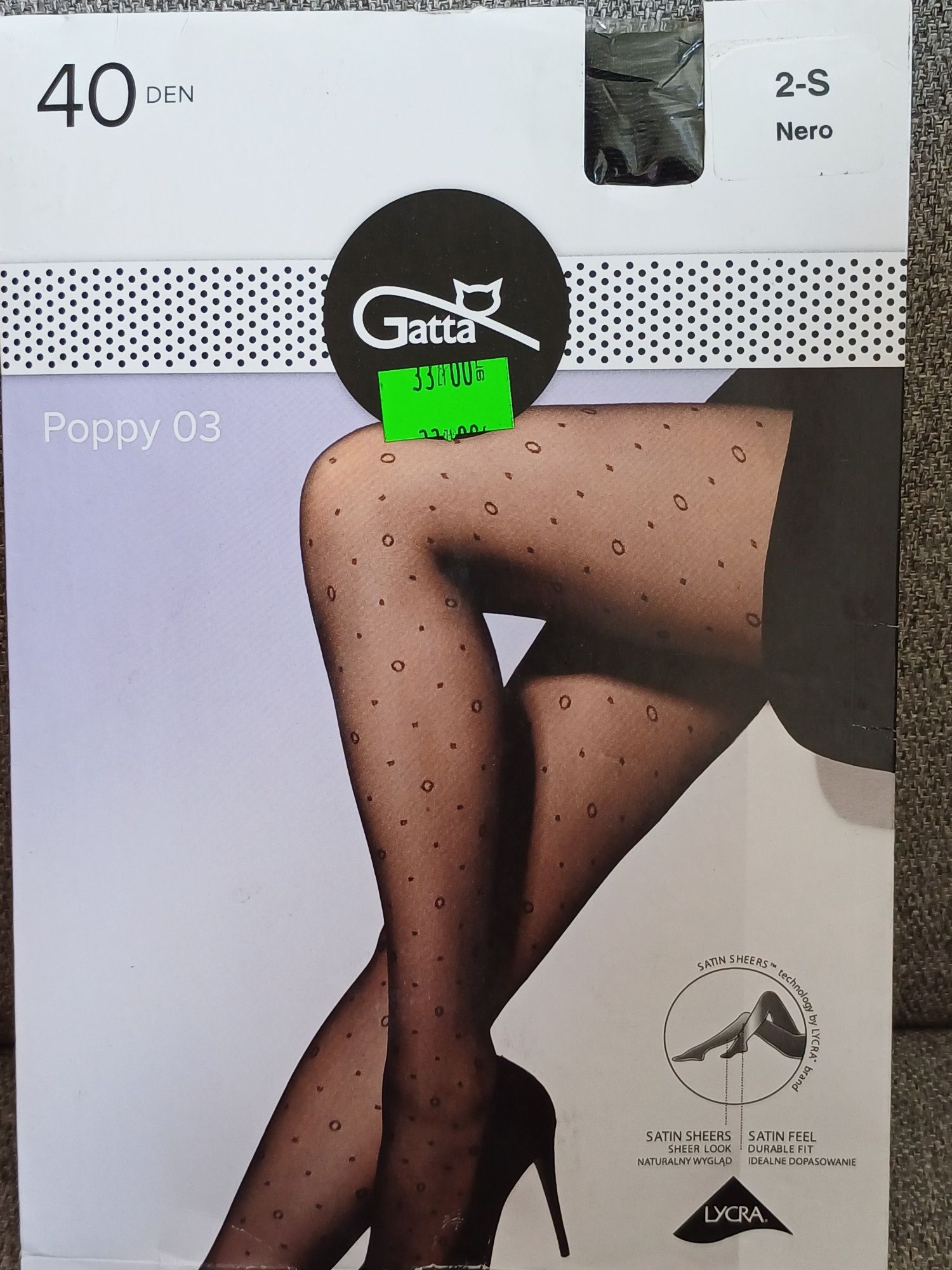 Rajstopy wzorzyste Gatta 40 den lycra z r.2[kółeczka]