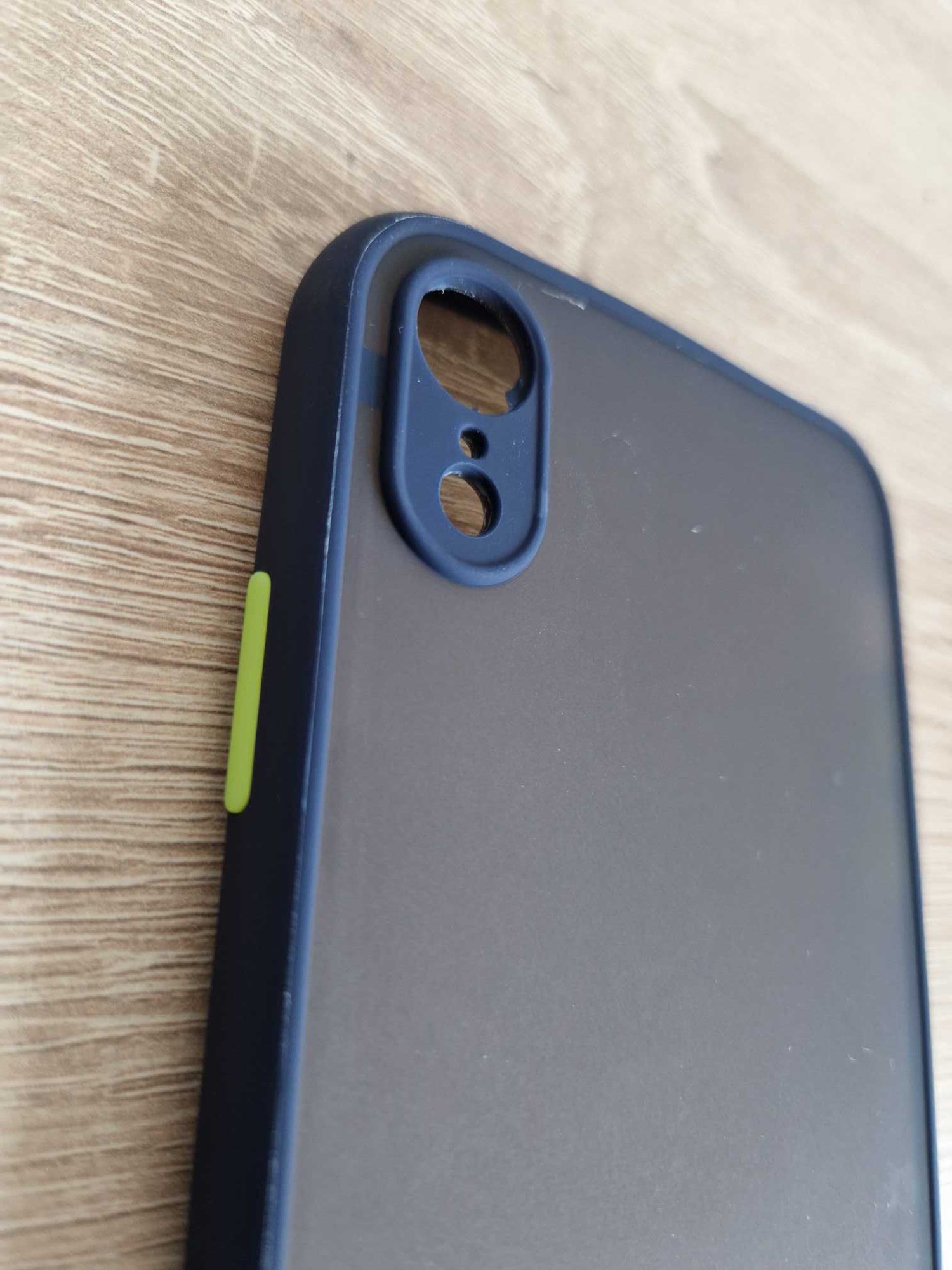 Etui Vennus Color Button Bumper do Iphone XR Granatowy