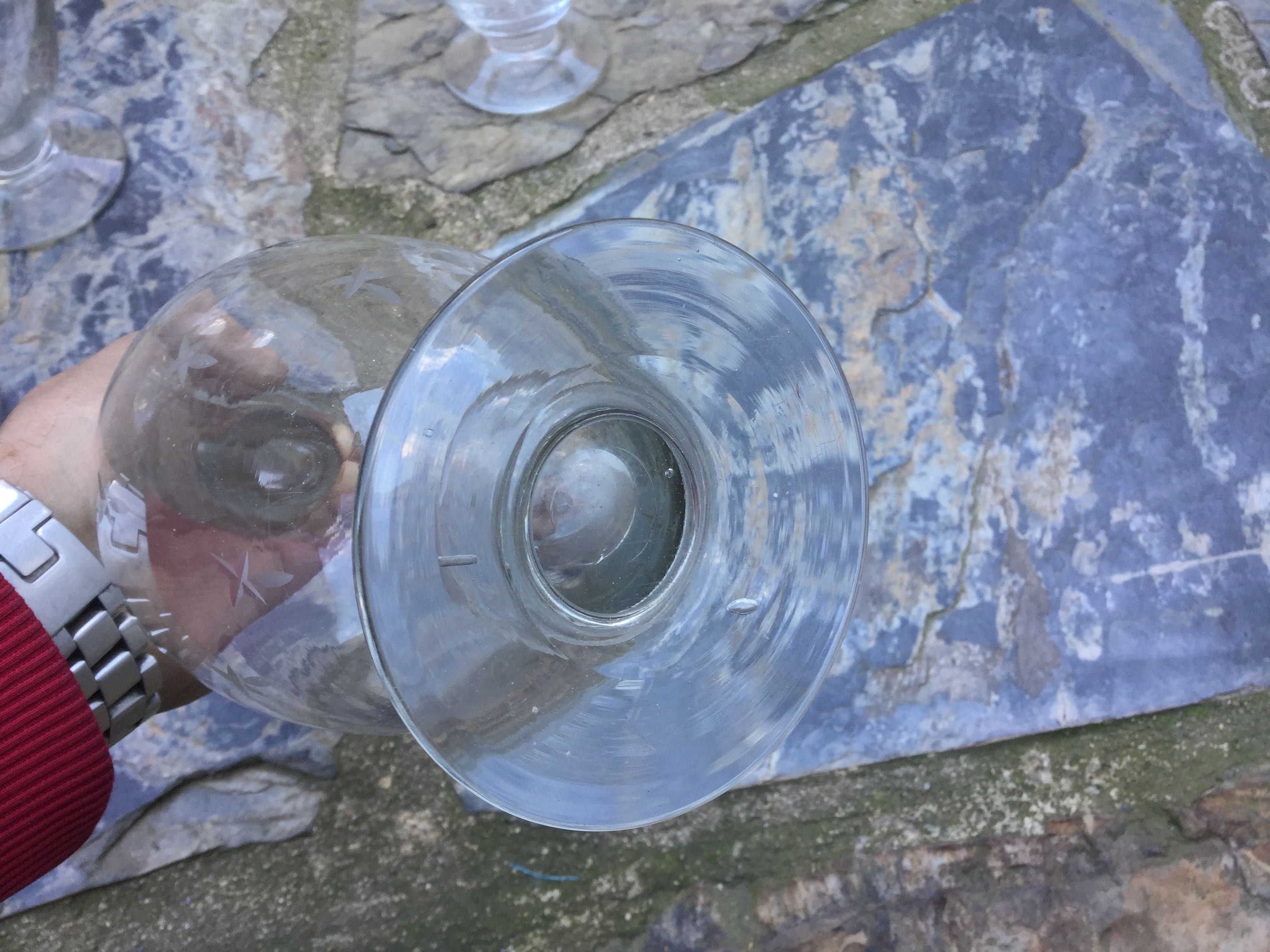 4 garrafas de vidro soprado Centenárias 40 cm altura