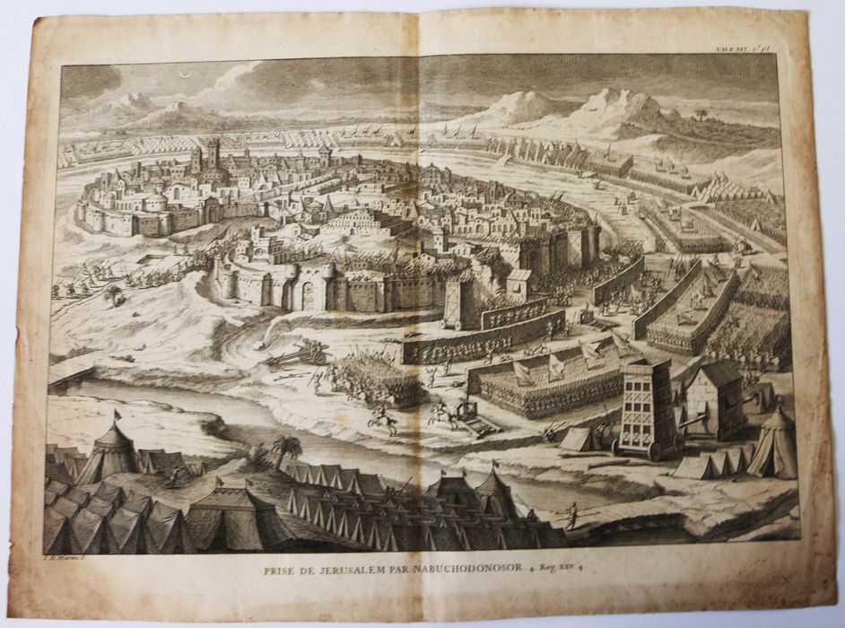 Tomada de Jerusalém por Nabucodonosor  gravura de Picart 1722