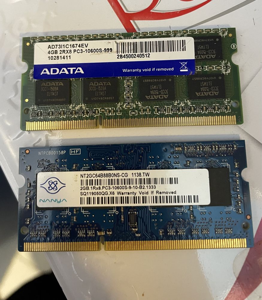 2x Memoria Ram 4Gb e 2Gb