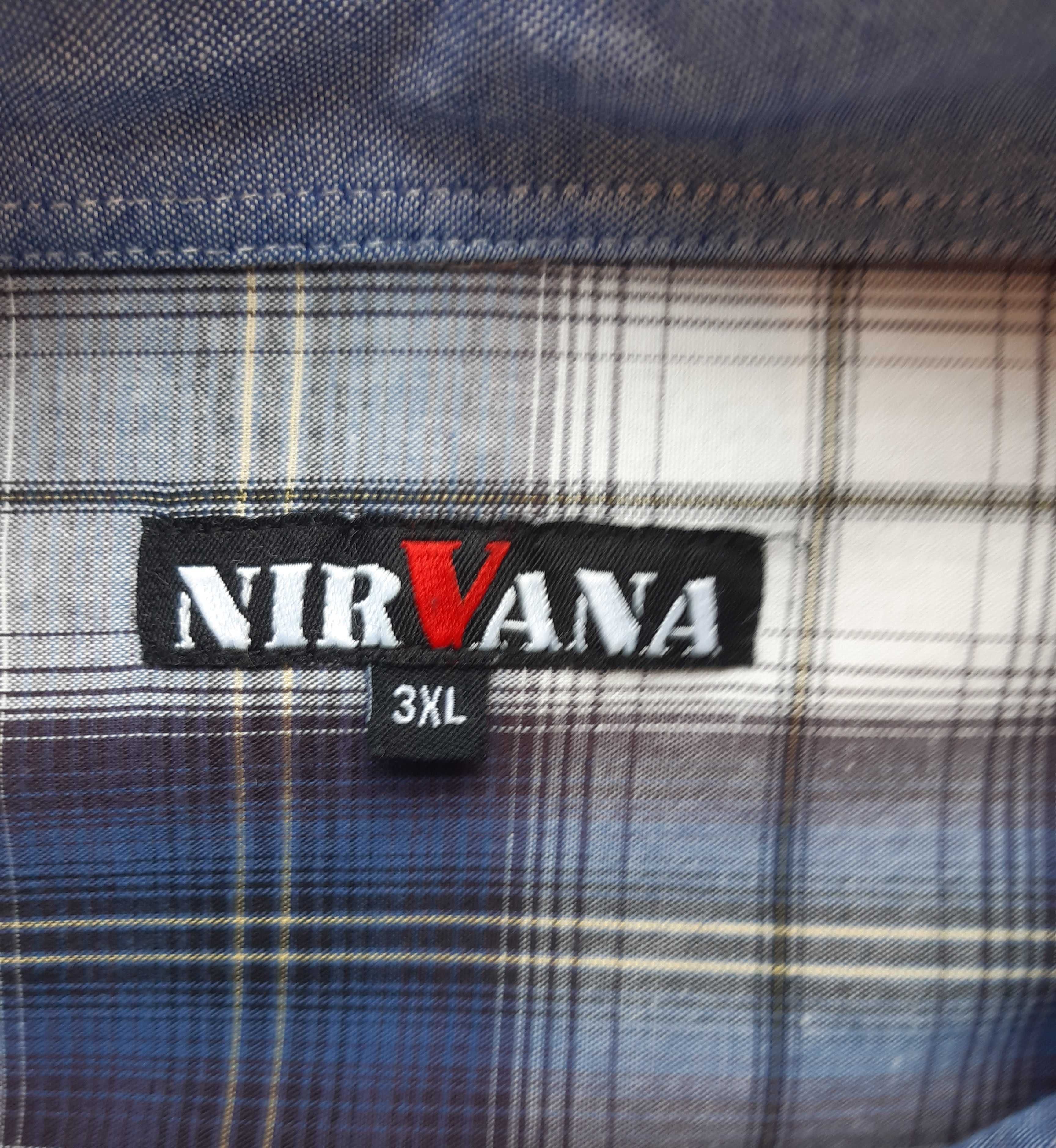 Świetna sportowa bawełniana koszula Nirvana z długim rękawem, roz. 3XL