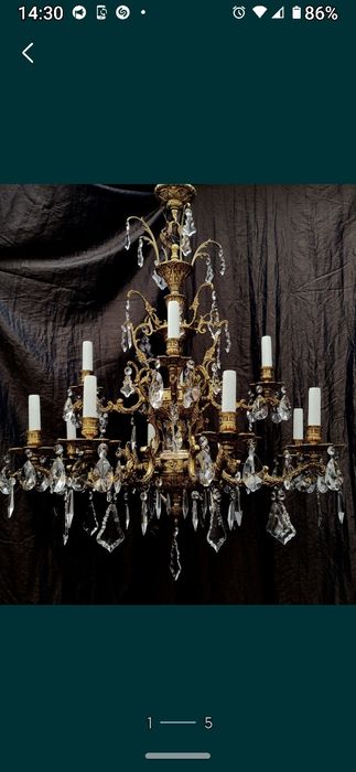 Люстра винтажна кришталева, Франція