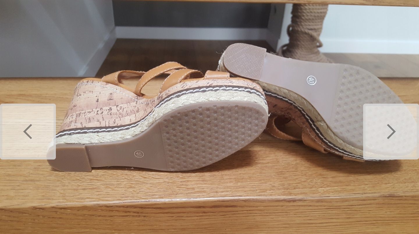 Skórzane sandały espadryle Zign 40.Nowe