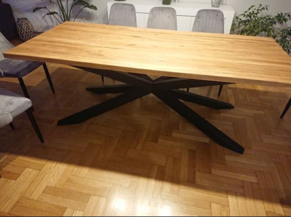 Stół dębowy loft pająk Drewno naturalne